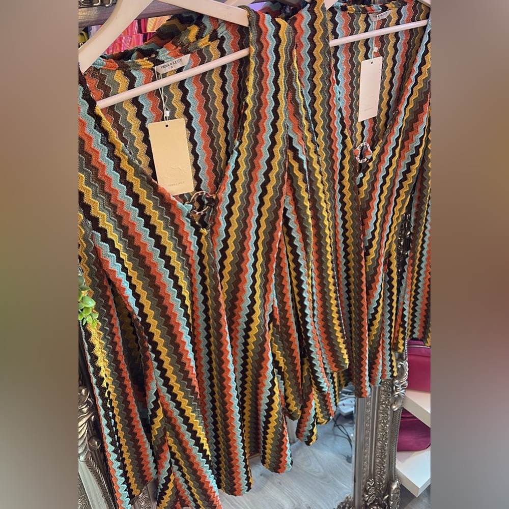 Vibrant Multicolor Zigzag Mini Dress